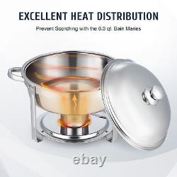 6 Pack Stainless Steel Chafer 5.3Qt Chafing Dish Sets Bain Marie Food Warmer
