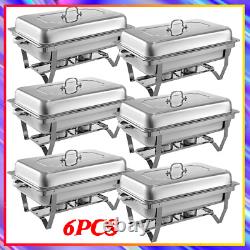 6 Pack Stainless Steel Chafer Chafing Dish Sets Catering Food Warmer 8 QT