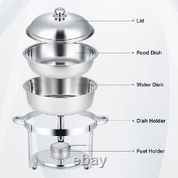 6-Packs 5.3qt Stainless Steel Chafer Chafing Dish Sets Bain Marie Food Warmers