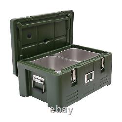 7-8 Hour Insulated Food Pan Carrier Catering Dish Box Chafing Dish w 2 Pans 32Qt