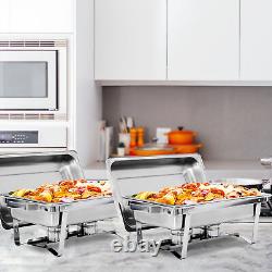 8PCS 8QT Food Warmer Chafing Dishes Buffet Chafer Set for Party Restaurant Use