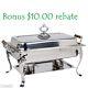 8QT CLASSIC Chafer Rectangular Chafing Dish Catering Buffet Food Tray + Rebate