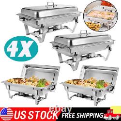 8 PACK 9.5 Quart Stainless Steel Chafing Dish Buffet Trays Chafer Food Warmer US