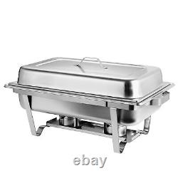 8 PCS Chafing Dish Buffet Set 8 Qt Durable Stainless Steel Catering Food Warmer