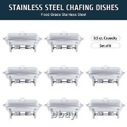 8 PCS Set Chafing Dish Stainless Steel Chafer Catering Buffet Food Warmer Kit
