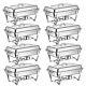 8 Pack 13.7 Qt Stainless Steel Chafer Chafing Dish Sets Bain Marie Food Warmer