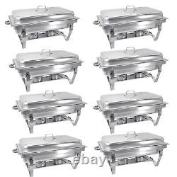 8 Pack Chafing Dish Buffet Set Stainless Steel 8 QT Catering Food Warmer