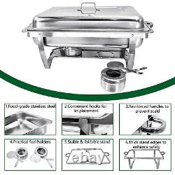 8 Pack Chafing Dish Buffet Set Stainless Steel 8 QT Catering Food Warmer