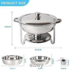 8 Packs Chafing Dish Food Warmer Stainless Steel Buffet Set Catering Chafer 5 QT