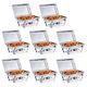 8 Packs Stainless Steel Chafer 13.7 Qt Chafing Dish Sets Bain Marie Food Warmer