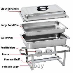 8 QT Stainless Steel Chafer Chafing Dish Sets Catering Food Warmer 6 Pack