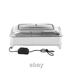 9L Countertop Electric Food Warmer Catering Chafing Dish Buffet with 2 Food Trays