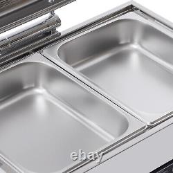 9QT Electric Chafing Dish Buffet Catering Server Chafer Food Warmer Tray Silver