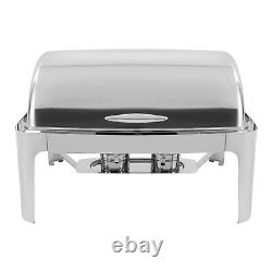 9.54 QT Stainless Steel Chafer Buffet Chafing Dish Set Roll Top Food Warmer US