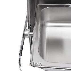 9.5QT Stainless Steel Chafer Buffet Chafing Dish Set Roll Top Food Warmer 400W