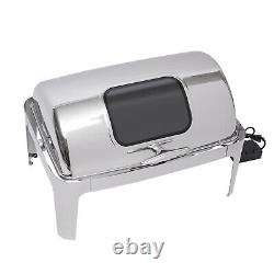9.5QT Stainless Steel Chafer Buffet Chafing Dish Set Roll Top Food Warmer 400W