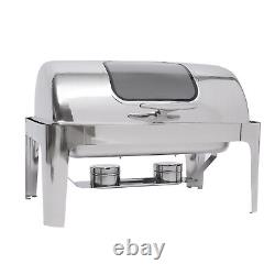 Buffet Food Roll Top Chafing Dish Servers and Warmers With Cover 3 Pans Buffet