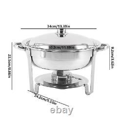Buffet Servers Warmers Food Stainless Steel Chafing Dish Set of 4 Lid & Holder