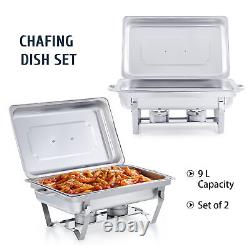 Chafing Dish 2-8 Packs 9.5Q 5.3Q Stainless Bain Marie Buffet Chafer Food Warmer