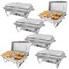 Chafing Dish Buffet 1/3 Food Pan Set 8QT Stainless Steel Catering Food Warmer