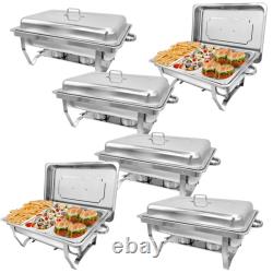 Chafing Dish Buffet 1/3 Food Pan Set 8QT Stainless Steel Catering Food Warmer