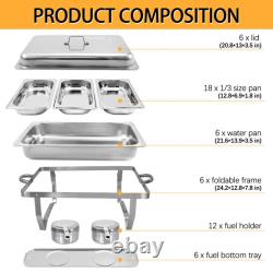 Chafing Dish Buffet 1/3 Food Pan Set Stainless Steel Catering Food Warmer 8QT