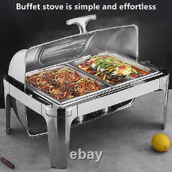 Chafing Dish Buffet Roll Top 9QT Food Warmer Buffet Server Hot Plate Tray Warmer