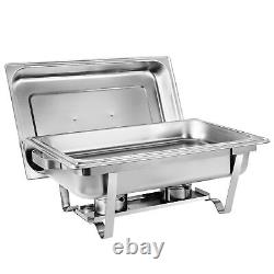 Chafing Dish Buffet Set 8 Qt Set of 8 Stainless Steel Chafers Food Warmer Trays