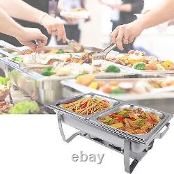 Chafing Dish Buffet Set 9 QT Stainless Steel Food Warmer Chafer Complete Set 6Pc