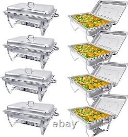 Chafing Dish Buffet Set Stainless Steel 8 Pack 8 QT Catering Food Warmer