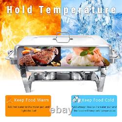 Chafing Dish Buffet Set Stainless Steel 8 QT Catering Food Warmer 6 Pack