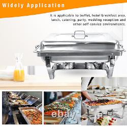 Chafing Dish Buffet Set Stainless Steel 8 QT Catering Food Warmer 6 Pack