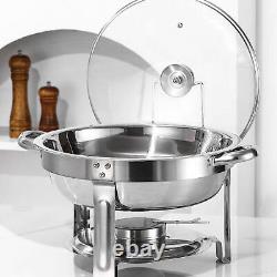 Chafing Dish Buffet Set Stainless Steel Food Warmer Chafer Complete Set Round 4x