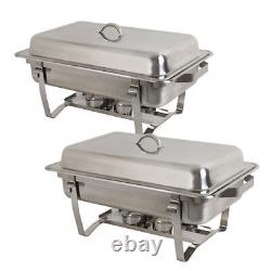 Chafing Dish Buffet Set of 4 Stainless Steel Chafing Dishes with Food Water Pan
