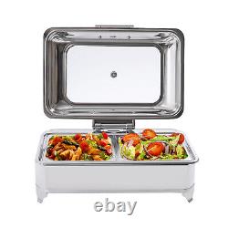 Commercial Food Warmer Bain Marie 2-Pans Buffet Server Warming Tray Chafing Dish