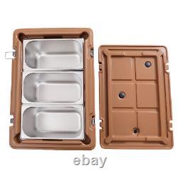 Commercial Insulated Food Pan Carrier Box Catering Hot Cold Chafing Dish 3-Pan