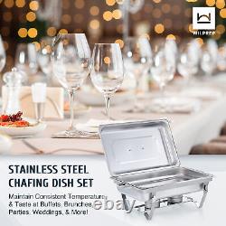 Durable 8-Piece Chafing Dish Set Stainless Steel Chafer Food Warmer Kit
