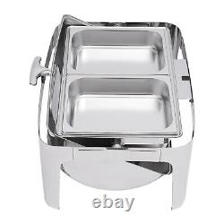 Electric 2 Pans Buffet Food Roll Top Chafing Dish Servers and Warmers with Cover