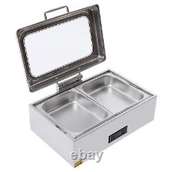 Electric Chafing Dish Stainless Steel Buffet Food Warmer 2 Pan 9QT Catering