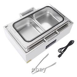 Electric Chafing Dish Stainless Steel Buffet Food Warmer 2 Pan 9QT Catering