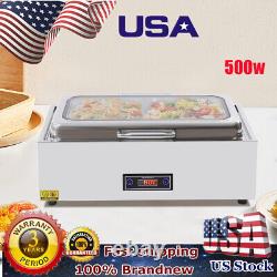Electric Chafing Dish Stainless Steel Buffet Food Warmer 9QT Chafer Dish withLid