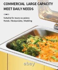 Golden chafing hydraulic lid stainless steel food warmer