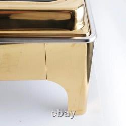 Golden chafing hydraulic lid stainless steel food warmer