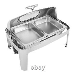 Luxury Buffet Chafing Dish Stainless Steel 9 Litre Food Warmer 2 Pans Food Heat