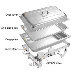 New 4-Pack 9.5 QT Stainless Steel Chafer Chafing Dish Sets Catering Food Warmer