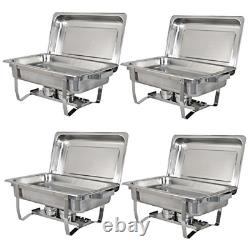 PREMIUM Chafing Dish Food Warmer Buffet Server Trays Stainless Steel Chafers 4pc