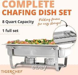 Premium Stainless Steel Chafing Dish Buffet Food Warmer 8 Qt Capacity