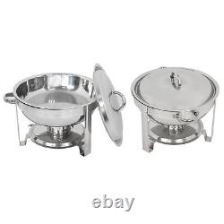 Round Chafing Dish Set 4 Pack Stainless Steel Buffet Warmer Chafing Dish Buffet