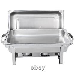 Set of 8 Stainless Steel Chafing Dish Set 8 QT Buffet Catering Food Warmer