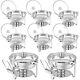 Stainless Steel 5 Round Chafing Dish 8 Pack Food Warmer withGlass Lid & Lid Holder